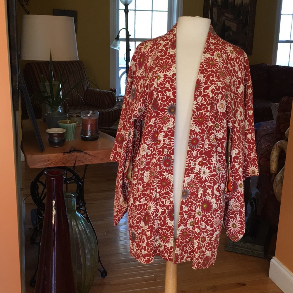Short Japanese Yukata. Authentic Japanese garment.